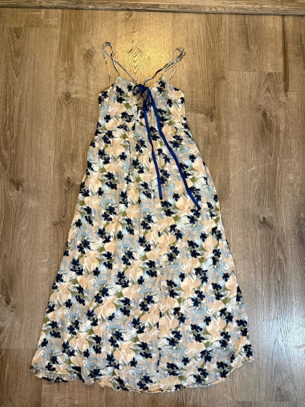 Free people BLUE MULBERRY KEYHOLE MAXI DRESS (altered) - Picture 3 of 11